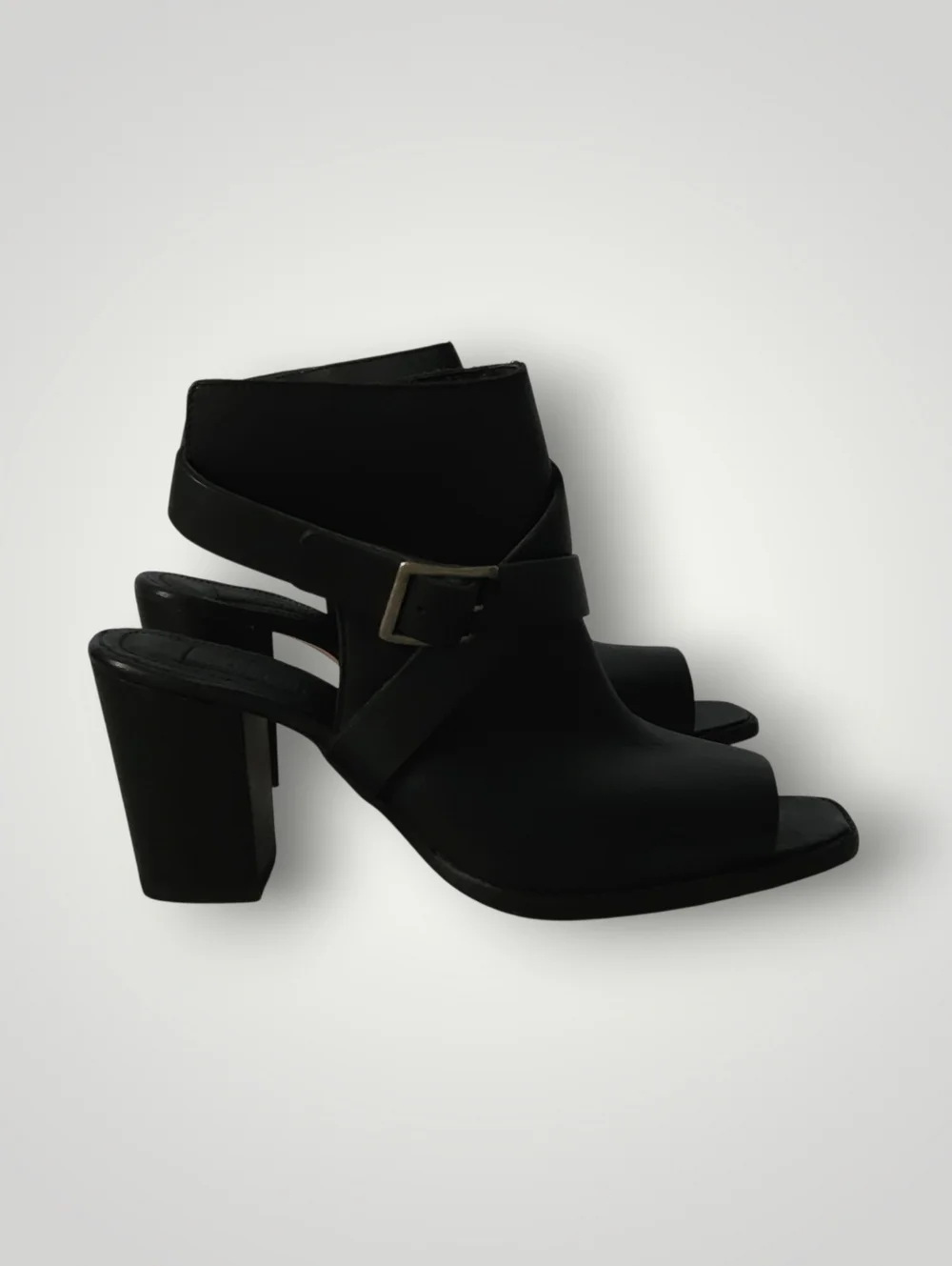 Wolverine 1883 Piper Open Toe Slingback‎ Bootie 9M Black Leather Office Siren